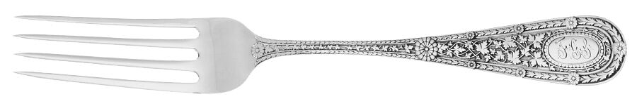 Laureate (Sterling, 1890, Monograms) Fork by Whiting Manf Co-1