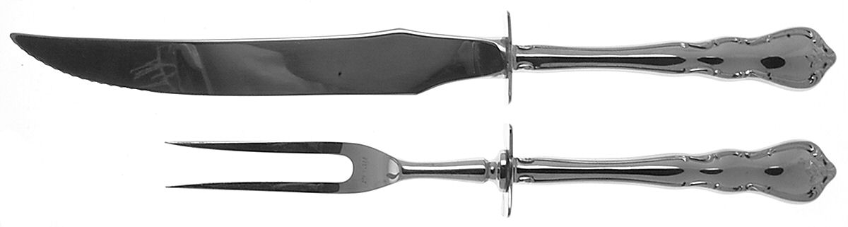 Discretion (Stainless) Small Stainless Blade 2-Piece Steak Carving Set by Wallace Silver-1