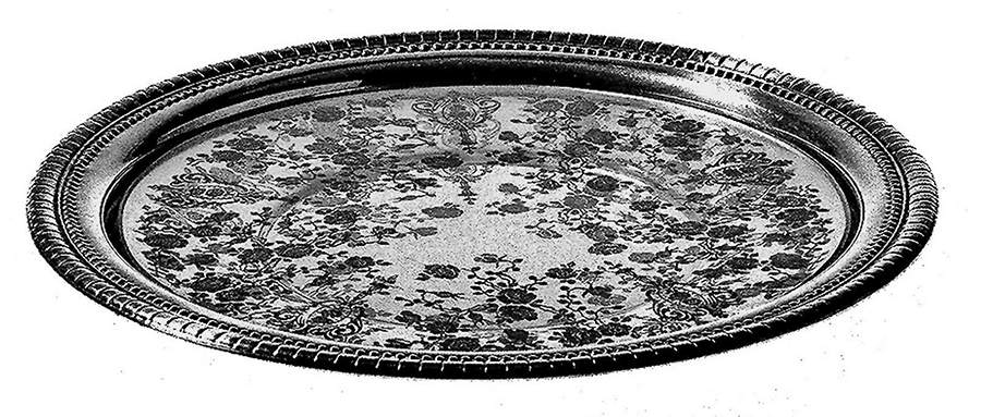 4270 (Sterling, Hollowware) Cheese Plate with Glass Insert by Wallace Silver-1
