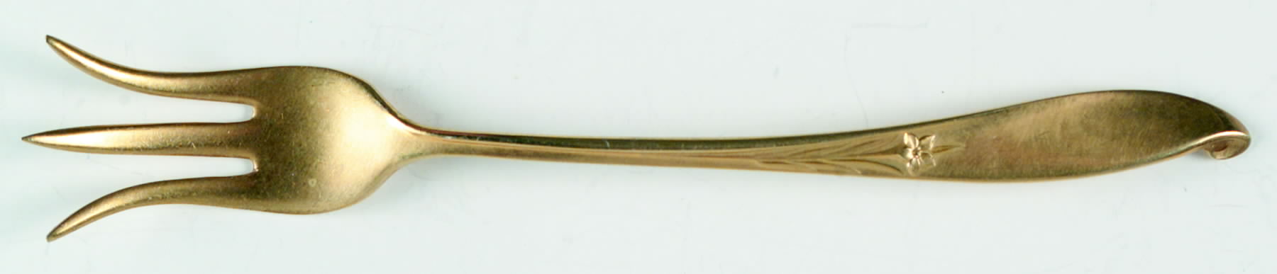 Golden Wishing Star (Sterling, Gold Vermeil, 1954) Cocktail/Seafood Fork by Wallace Silver-1