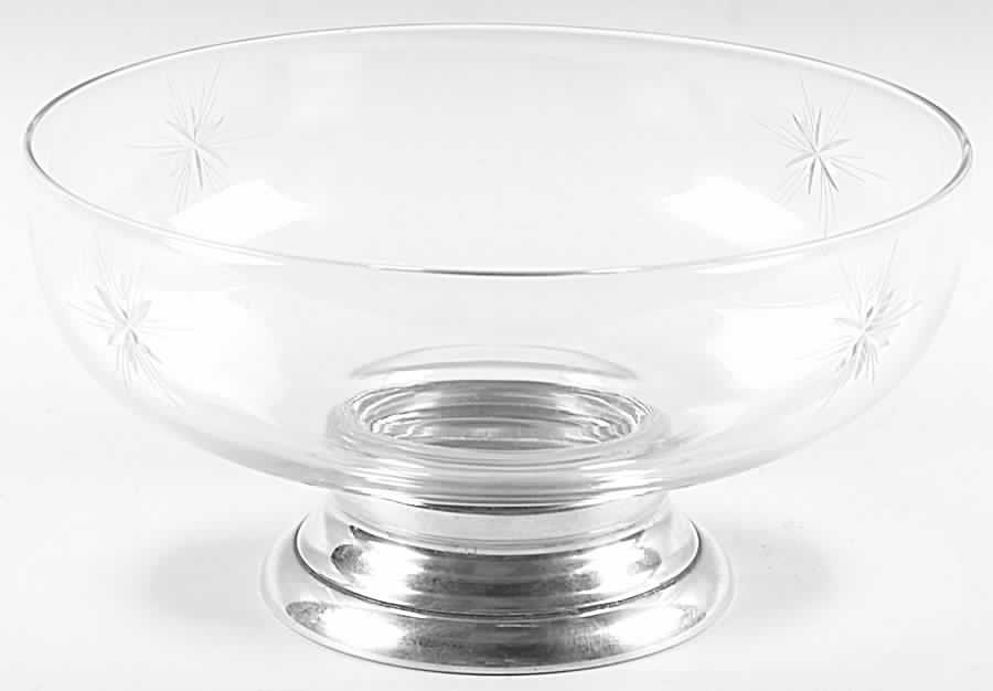 160 (Sterling, Hollowware) Glass Fruit Bowl & Sterling Base by Wallace Silver-1