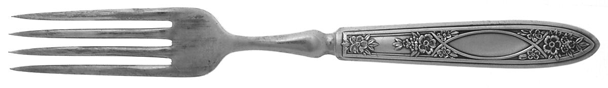 WAS102 (SILVERPLATE) Indented Solid Handled Fork by Wallace Silver-1