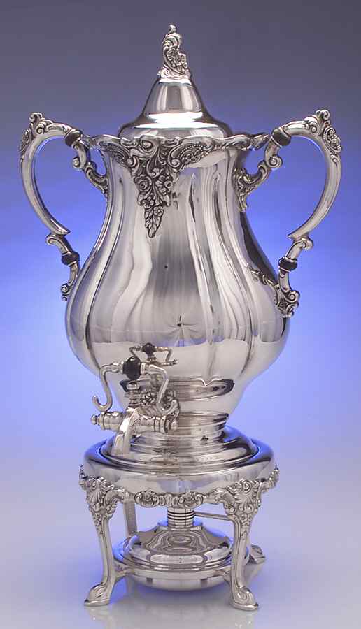Grande Baroque (Sterling, Hollowware, 4 marks) Sterling Samovar/Coffee Urn by Wallace Silver-1