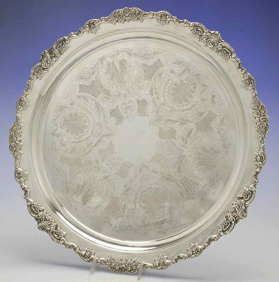 Grande Baroque (Sterling, Hollowware, 4 marks) Sterling Tray For Punch Bowl by Wallace Silver-1