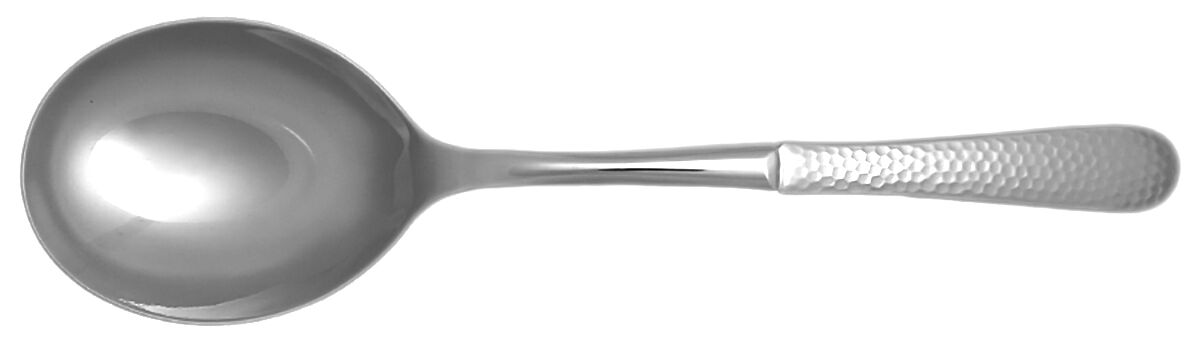 Continental Hammered (Stainless) Casserole Spoon with Smooth Stainless Bowl HC by Wallace Silver-1