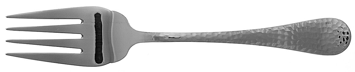 Continental Hammered (Stainless) Medium Solid Cold Meat Serving Fork by Wallace Silver-1