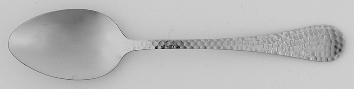 Continental Hammered (Stainless) Place/Oval Soup Spoon by Wallace Silver-1