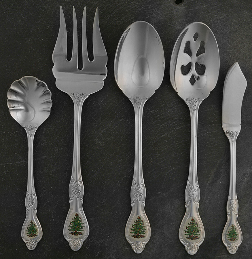 Christmas Tree (Stainless) 5 Piece Hostess Set by Wallace Silver-1