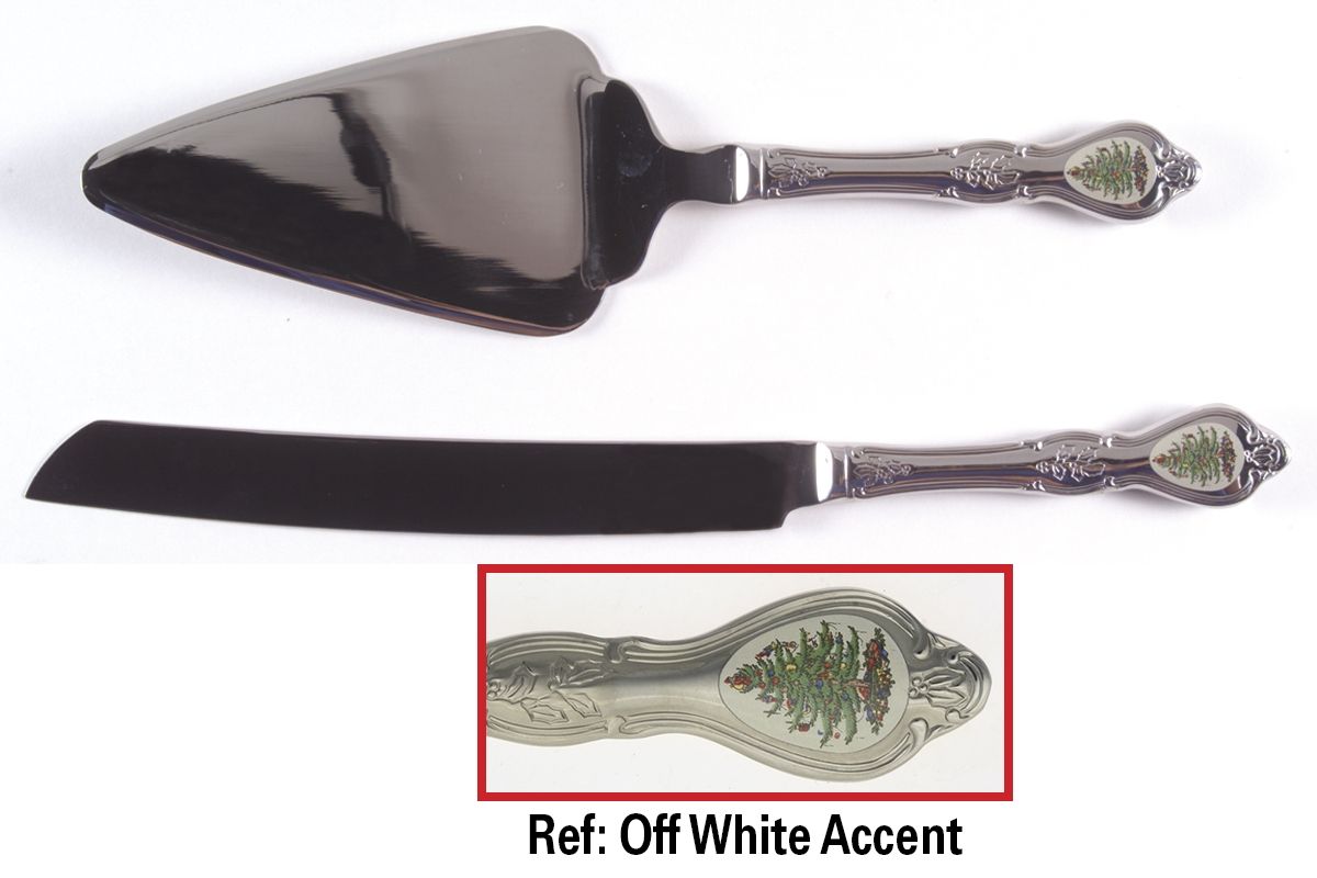 Christmas Tree (Stainless) 2 Piece Cake Serving Set (CAKSL & CAKST) by Wallace Silver-1