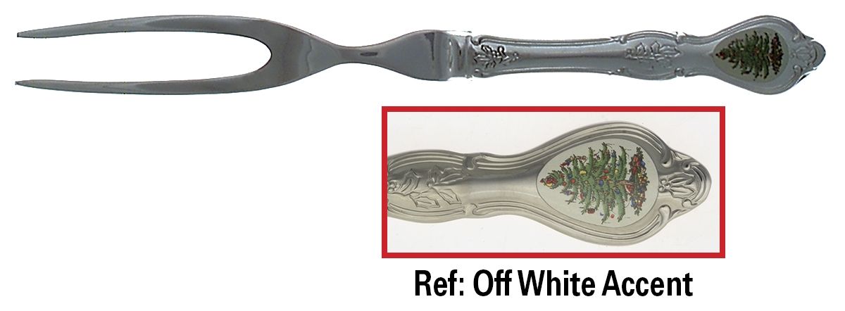 Christmas Tree (Stainless) Small Steak Carving Fork with Stainless Prongs by Wallace Silver-1