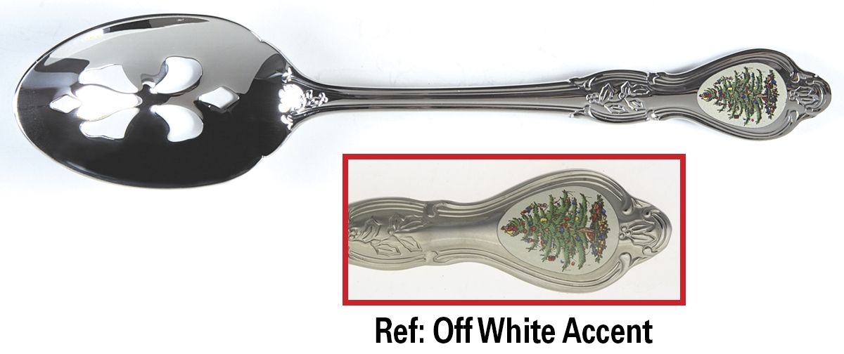 Christmas Tree (Stainless) Pierced Tablespoon (Serving Spoon) by Wallace Silver-1