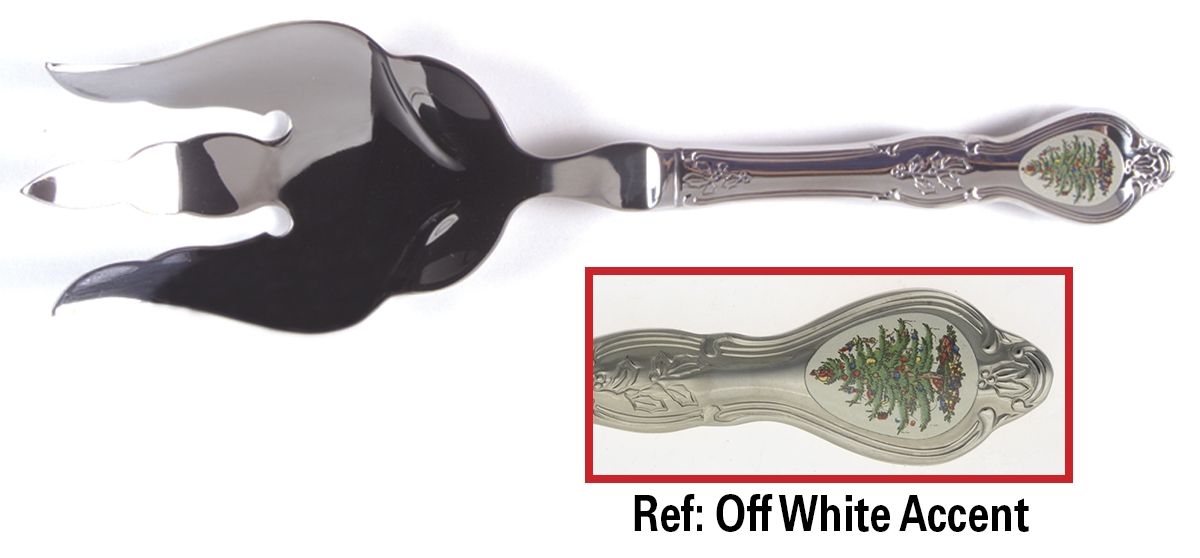 Christmas Tree (Stainless) Salad Serving Fork with Stainless Prongs by Wallace Silver-1