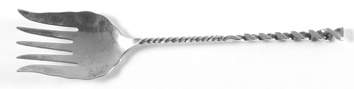 Square Twist (Sterling) Large Solid Tined Sardine Serving Fork by Whiting Manf Co-1