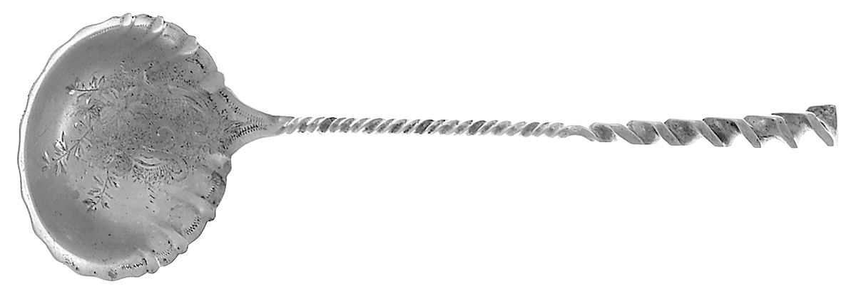 Square Twist (Sterling) Solid Bright Cut Cream Ladle by Whiting Manf Co-1