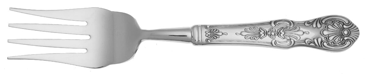Queens (Stainless) Cold Meat Fork Large, Stainless Tines HC by Wallace Silver-1