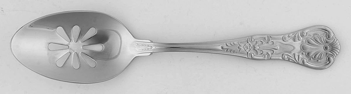 Queens (Stainless) Pierced Tablespoon (Serving Spoon) by Wallace Silver-1
