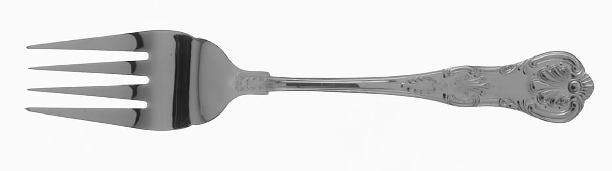 Queens (Stainless) Medium Solid Cold Meat Serving Fork by Wallace Silver-1