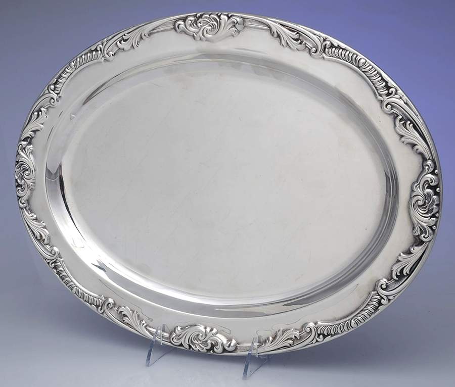 Georgian (Silverplate, Hollowware) 16" Oval Serving Platter by Wallace Silver-1