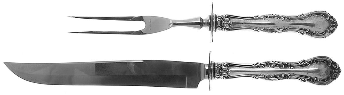 Old Atlanta (Sterling, "Wallace") Large 2-Piece Roast Carving Set w/ Stainless Blade by Wallace Silver-1