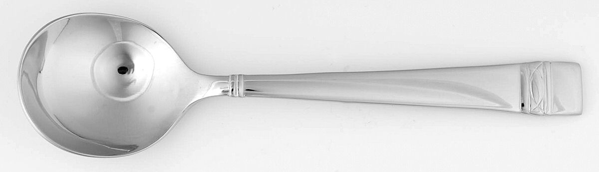 Oberon (Stainless) Round Bowl Soup Spoon (Cream Soup) by Wedgwood Silver-1
