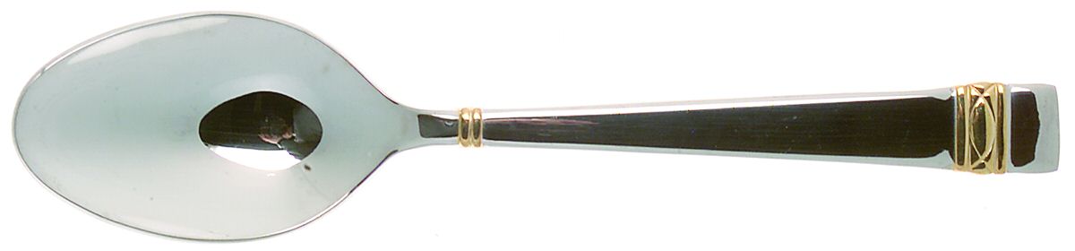 Golden Oberon (Stainless, Gold Accent) Place/Oval Soup Spoon by Wedgwood Silver-1