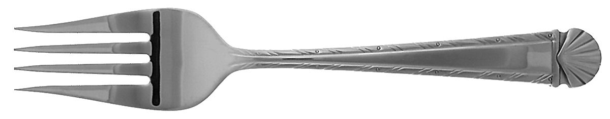 Hyannis (Stainless) Large Solid Cold Meat Serving Fork by Wedgwood Silver-1
