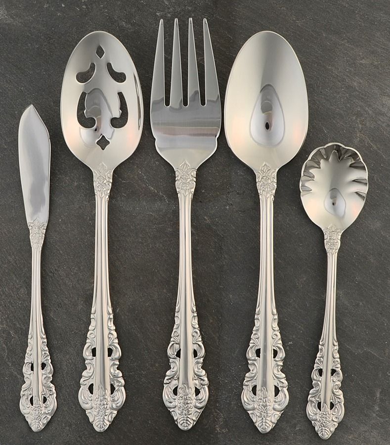 Antique Baroque (Stainless) 5 Piece Hostess Set by Wallace Silver-1