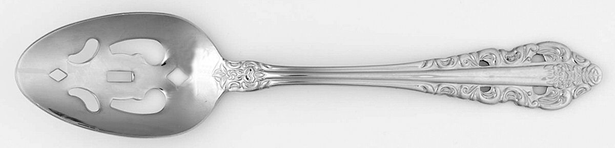 Antique Baroque (Stainless) Pierced Tablespoon (Serving Spoon) by Wallace Silver-1