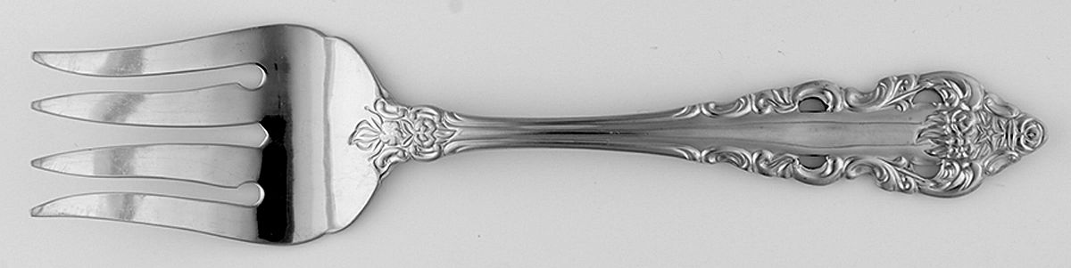 Antique Baroque (Stainless) Medium Solid Cold Meat Serving Fork by Wallace Silver-1
