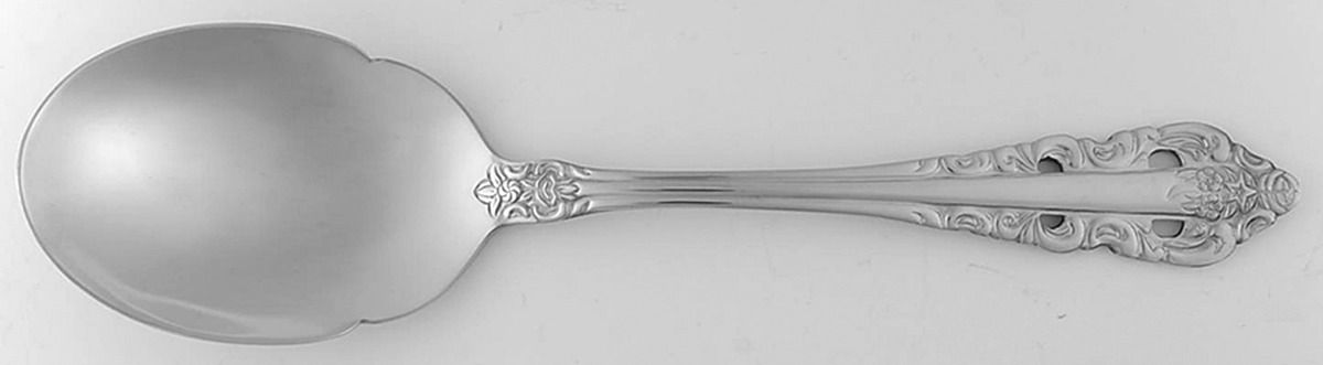Antique Baroque (Stainless) Solid Smooth Casserole Spoon by Wallace Silver-1