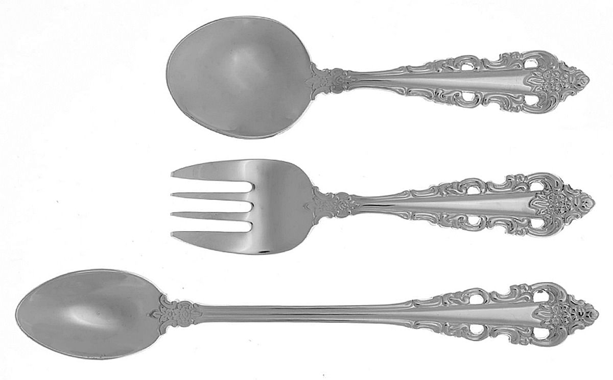 Antique Baroque (Stainless) 3-Piece Baby Set (BF, BS, INS) by Wallace Silver-1