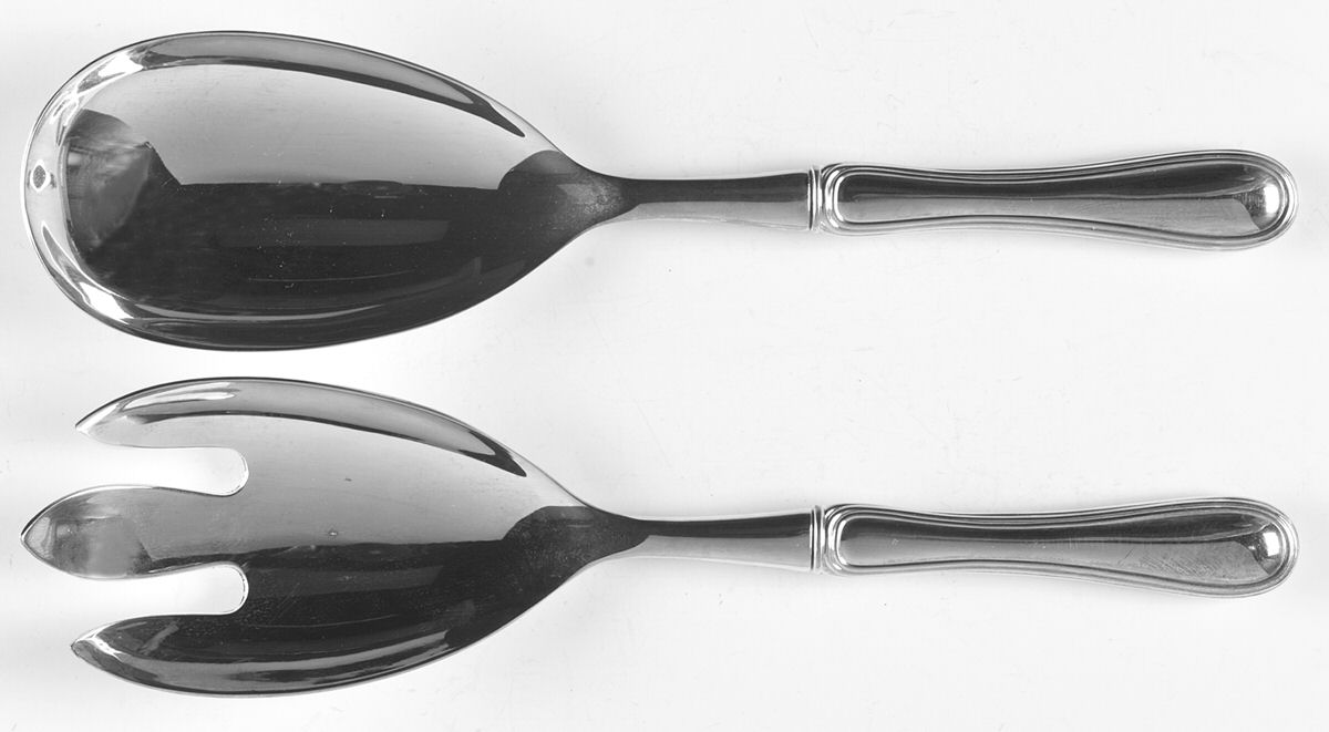 WAS107 (SILVERPLATE) 2 Pc Salad Set with Stainless Bowl by Wallace Silver-1