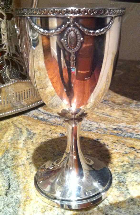 Dorothy Q (Silverplate, Hollowware) Water Goblet by Wallace Silver-1