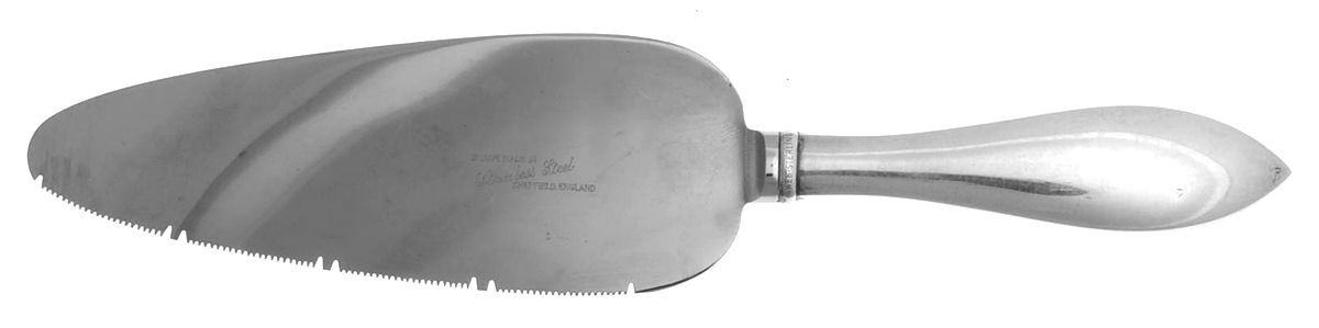 Plain Pointed (Sterling) Pie Server with Stainless Blade by Web Silver-1