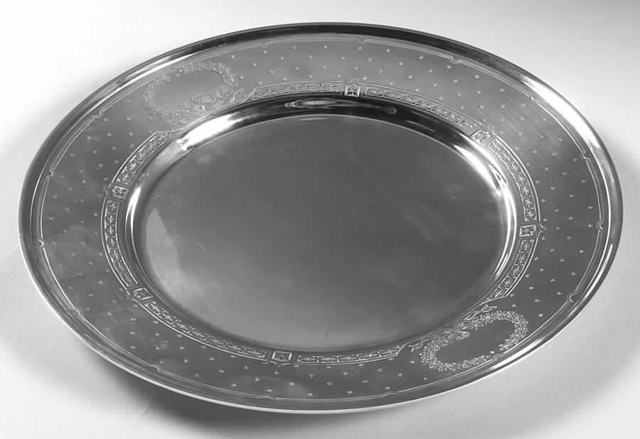 Colonial A-Engraved (Sterling, Hollowware) Dinner/Service Plate by Whiting Manf Co-1