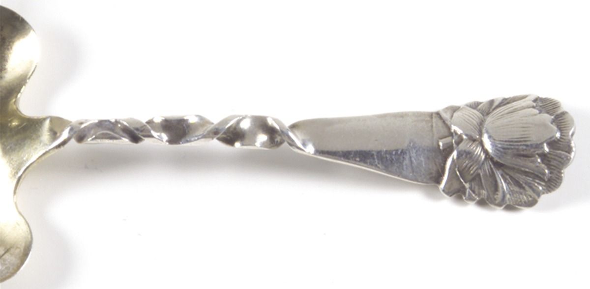 No 26 (Sterling) Solid Bon Bon Spoon with Pierced Bowl by Whiting Manf Co-1