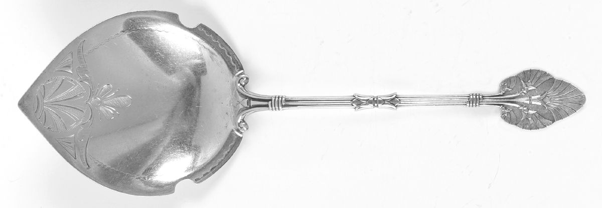 Lotus (Sterling) Solid Waffle Server with Bright Cut by Whiting Manf Co-1
