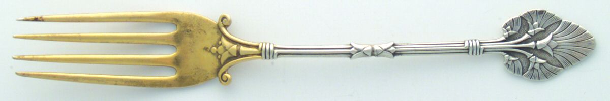 Lotus (Sterling) Solid Youth Tea Fork by Whiting Manf Co-1