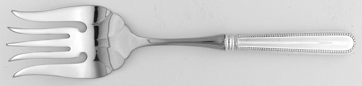 Palatina (Sterling) Large Stainless-Tine Cold Meat Serving Fork by Wallace Silver-1