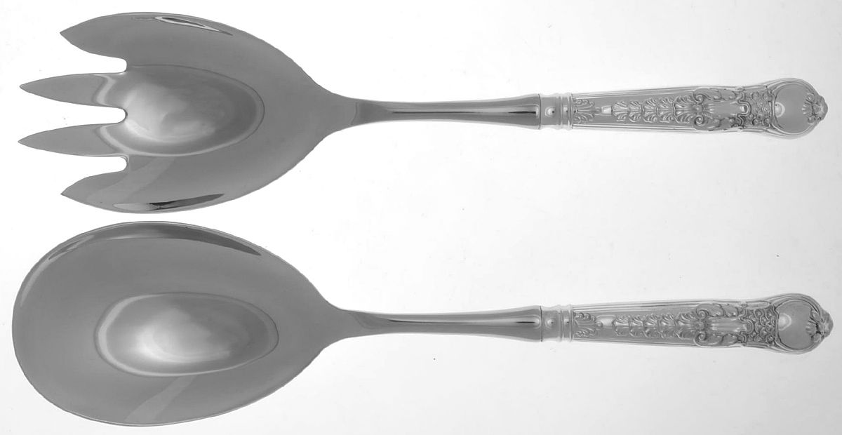 Coburg (Sterling) 2 Pc Salad Set with Stainless Bowl by Wallace Silver-1