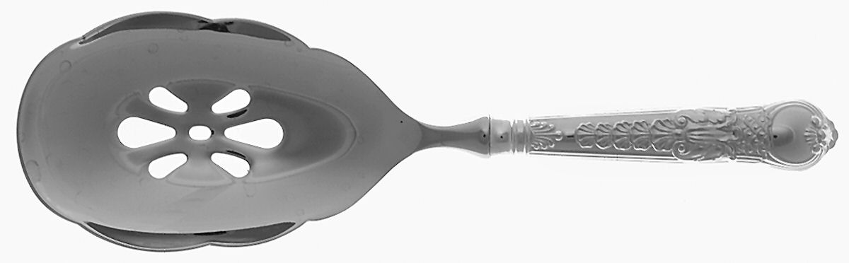 Coburg (Sterling) Pierced Serving Spoon with Stainless Bowl by Wallace Silver-1