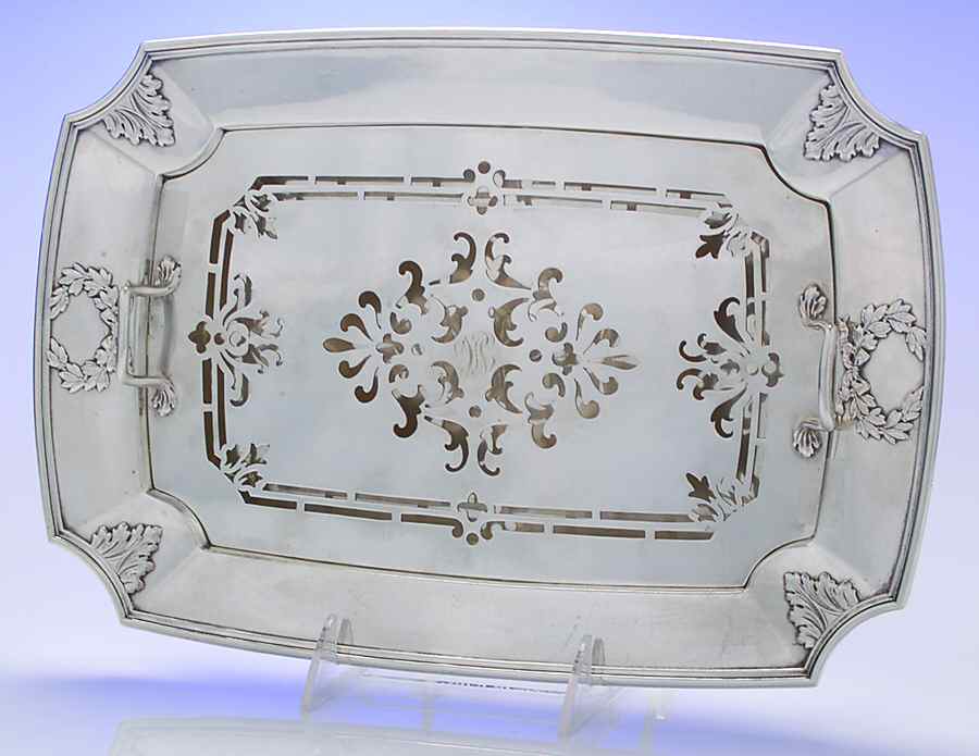Madam Jumel (Sterling, Hollowware (2 Pc)  Asparagus Serving Tray & Strainer by Whiting Manf Co-1