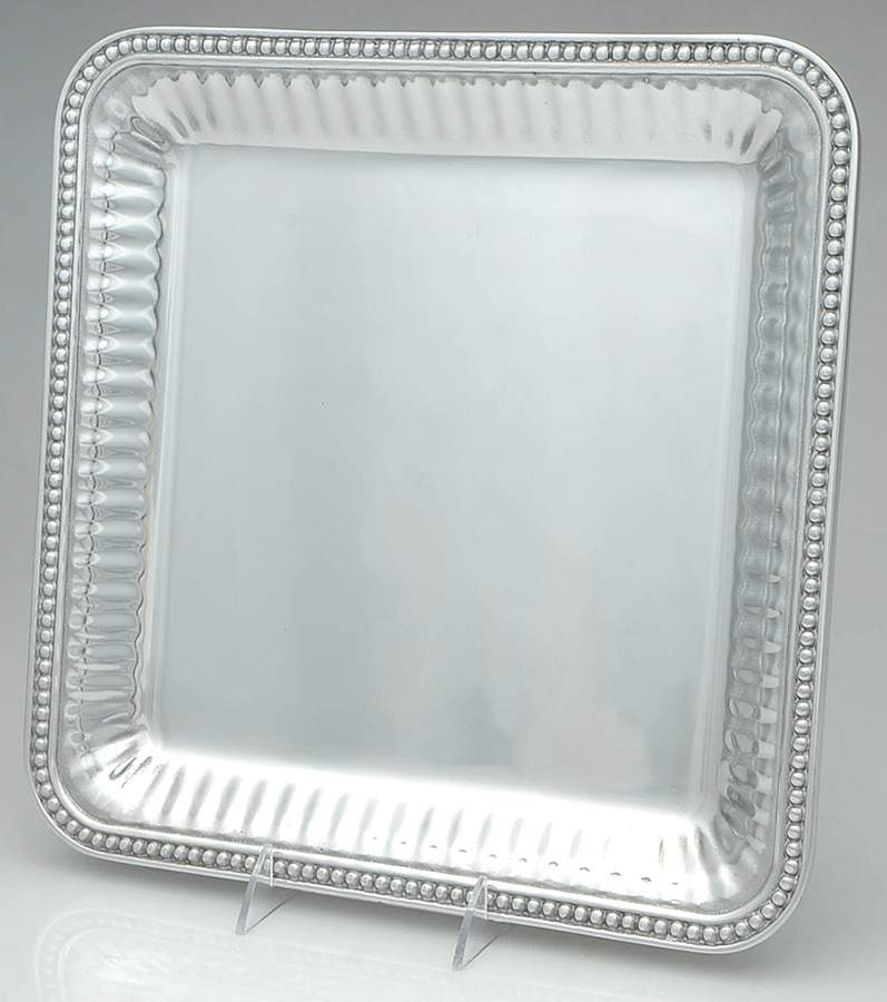 Flutes & Pearls (Pewter, Hollowware) 13" Square Tray by Wilton Armetale-1