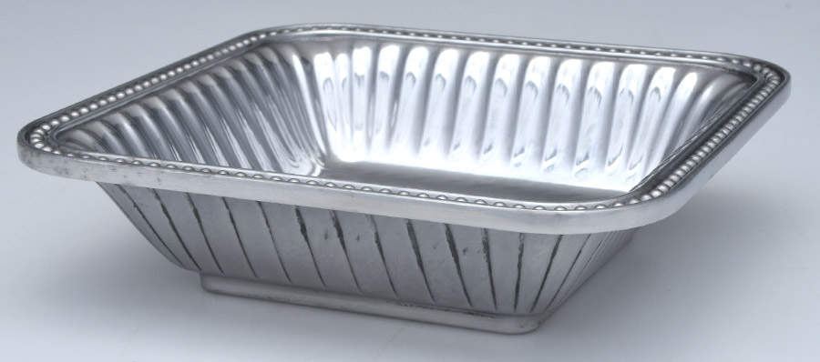 Flutes & Pearls (Pewter, Hollowware) 9" Square Serving Bowl by Wilton Armetale-1