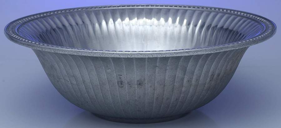 Flutes & Pearls (Pewter, Hollowware) Large Round Vegetable Bowl by Wilton Armetale-1
