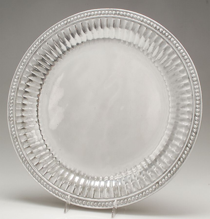 Flutes & Pearls (Pewter, Hollowware) Large Round Tray by Wilton Armetale-1