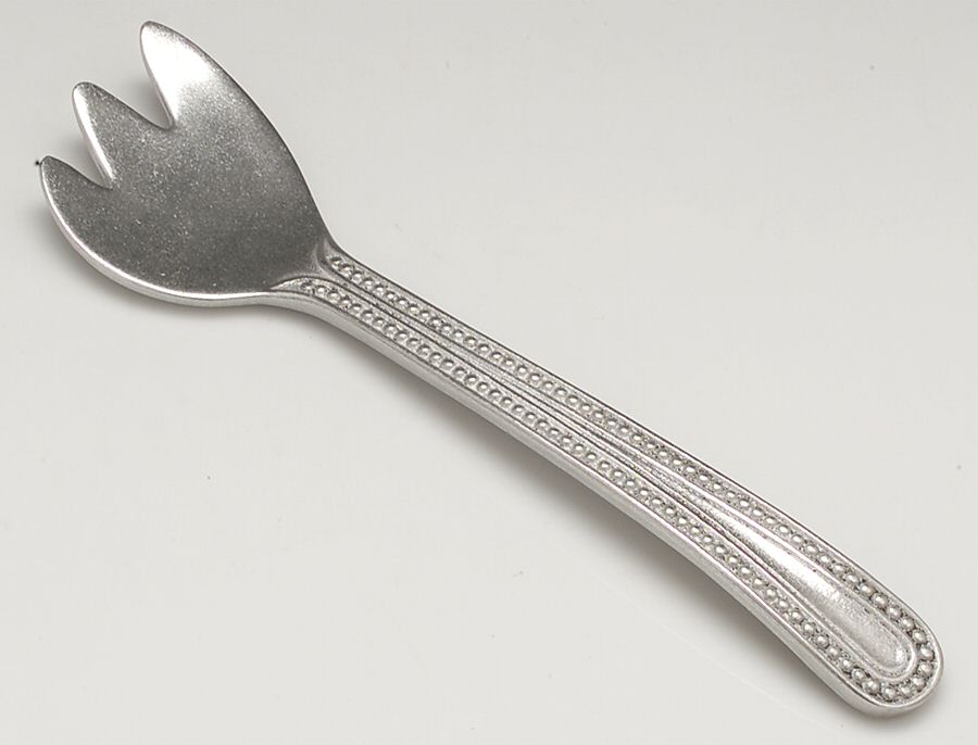 Flutes & Pearls (Pewter, Hollowware) Solid Salad Serving Fork by Wilton Armetale-1