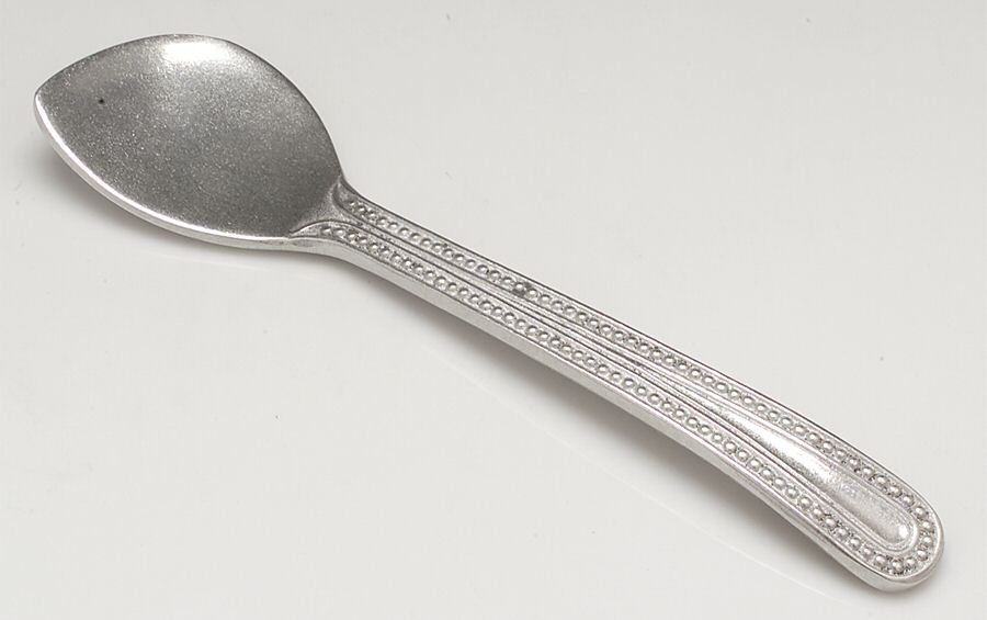 Flutes & Pearls (Pewter, Hollowware) Solid Salad Serving Spoon by Wilton Armetale-1