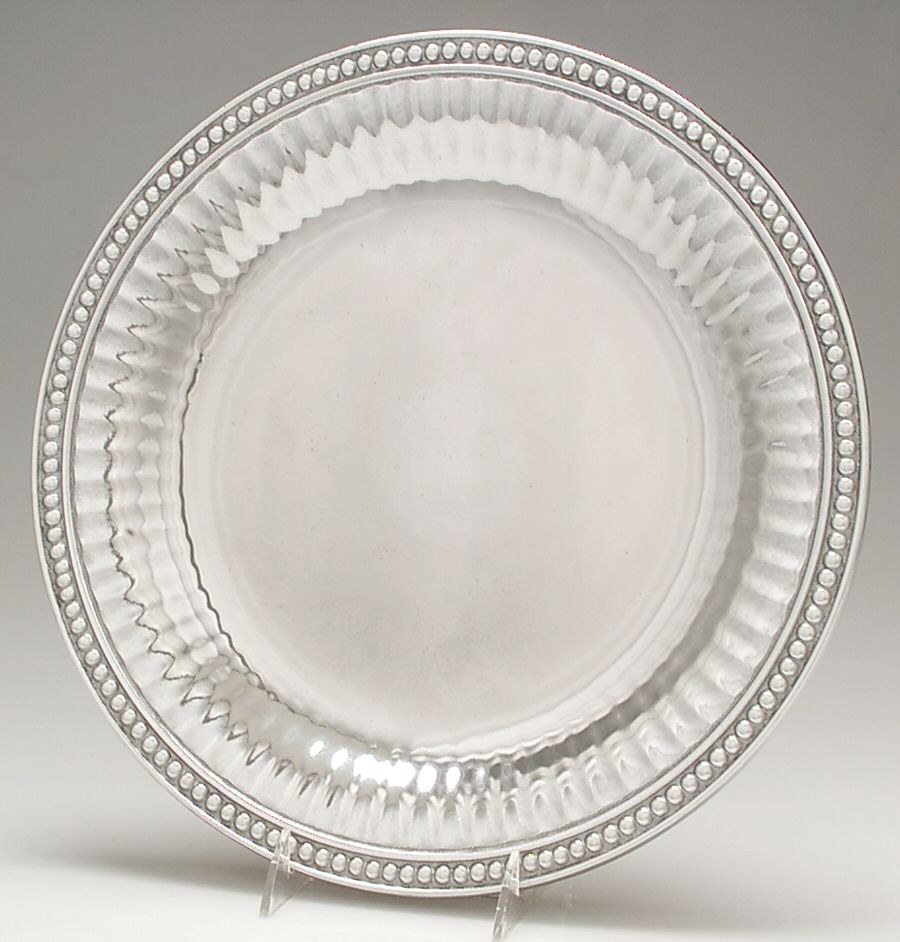 Flutes & Pearls (Pewter, Hollowware) Round Tray by Wilton Armetale-1