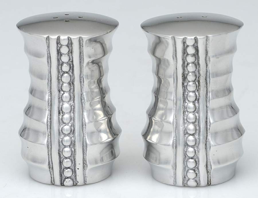 Flutes & Pearls (Pewter, Hollowware) Salt and Pepper Set by Wilton Armetale-1